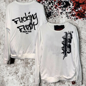 PHILIPP PLEIN “F--King Fresh” Logo Sweatshirt XL Pullover Sweater RARE MSRP $756